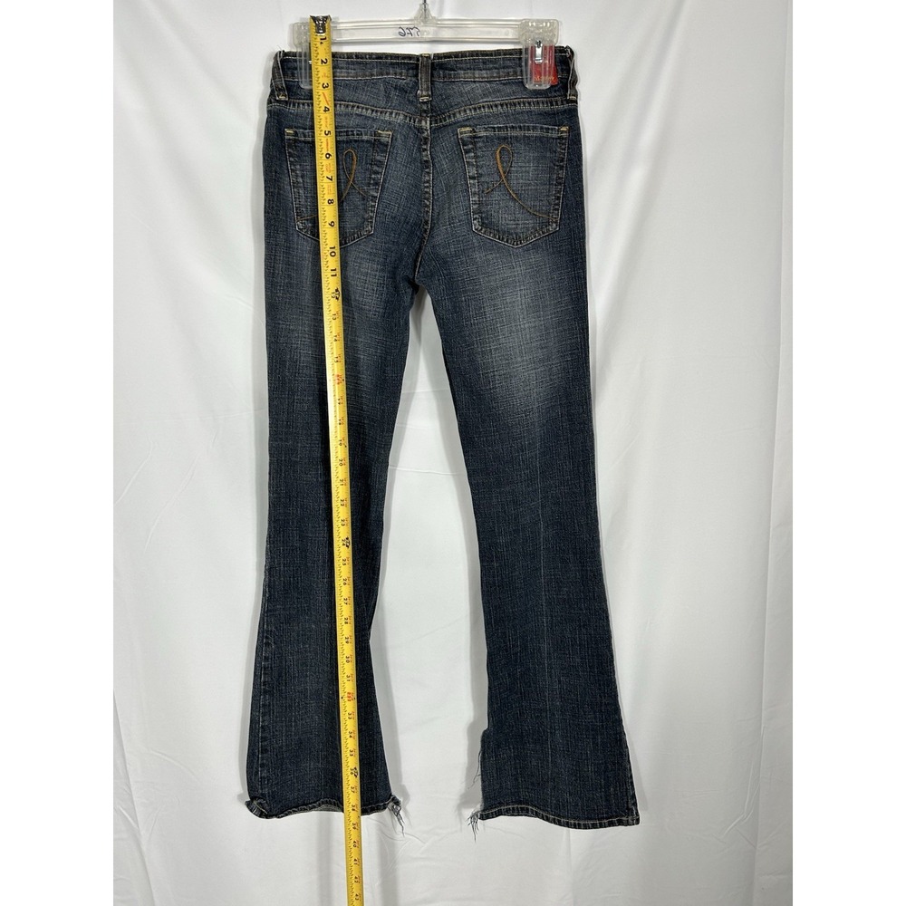 Vintage !iT Jeans Flare Jeans Womens Size 3/4 Y2K Grunge High Slit Raw Hem 00s - Picture 7 of 9